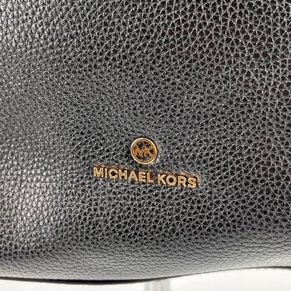Michael Kors Sienna Large Pebbled Leather Shoulder Bag Black Convertible Strap - Picture 2 of 14